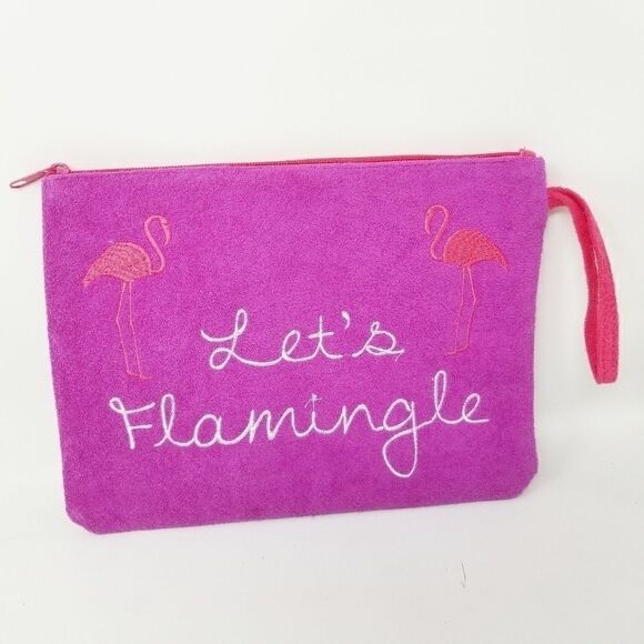 "Let's Flamingle" Large Wrislet Bag. - Picture 1 of 3